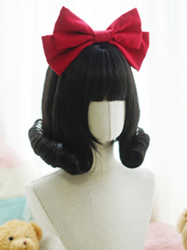 Blonde/Black Short Wig With Full Bangs