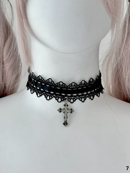 Gothic Cross Pendant Lolita Choker