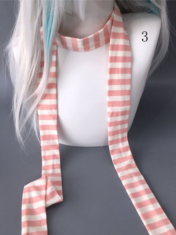 Y2K Stripe Pattern Scarf