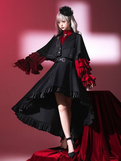 Ouji Collar Black Blazer Cape Lolita