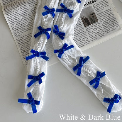 Floral Color Underknee with Options Design Bowknot Pattern 19 Cut-out Stockings