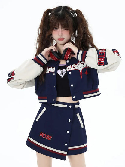 Skirt Mini High Blue Waist