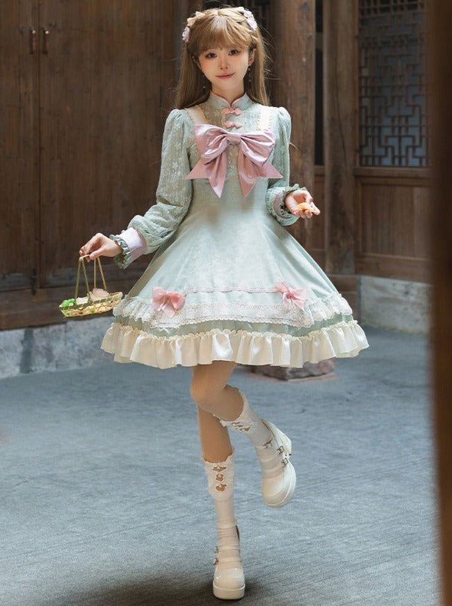 Girly Dress Bow Chinese Sweet