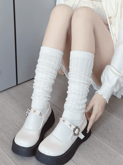 Jambières tricotées blanches/rouges/gris clair/gris foncé/noires