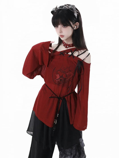 Charm Black Waist Style Belt Tassel Cheongsam