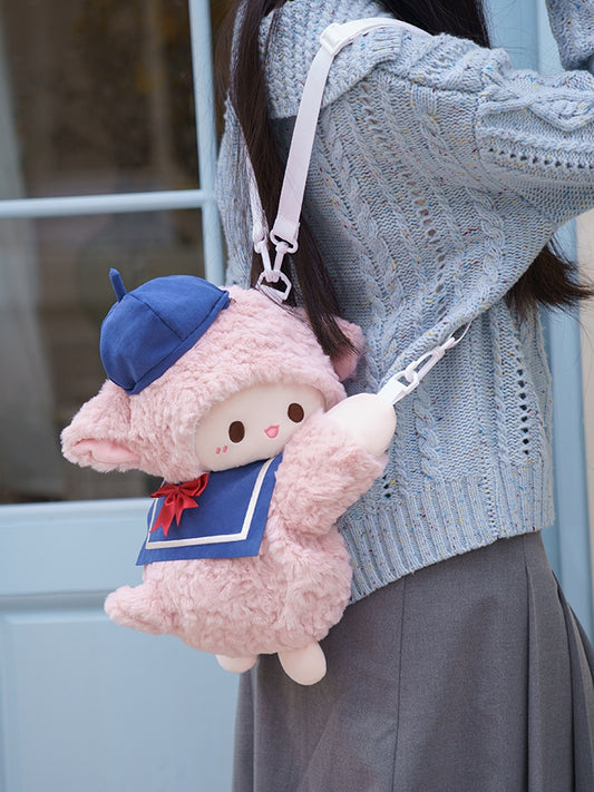 Decorated Middle/Large Sailor Blue Size Bowknot + Collar Hat