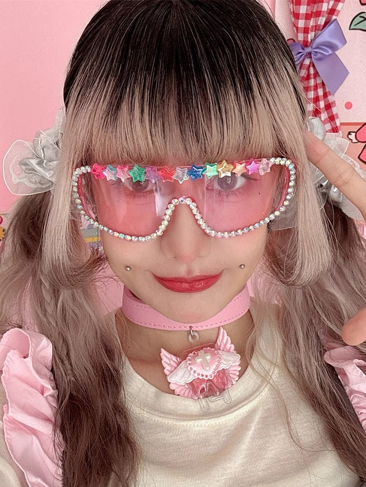 Bear/Star Pink 4 Sunglasses Design Options Beaded Decorated