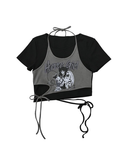 Hauts courts pour filles + Hauts jumeaux + Camisole longue