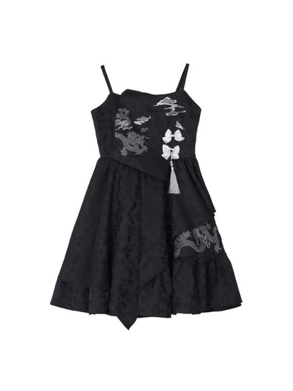 Cardigan Dragon Chic Chinese Dress + Short Mode Sleeve Puff