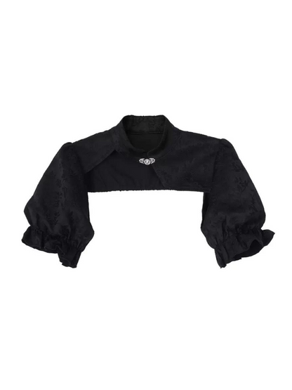 Cardigan Dragon Chic Chinese Dress + Short Mode Sleeve Puff