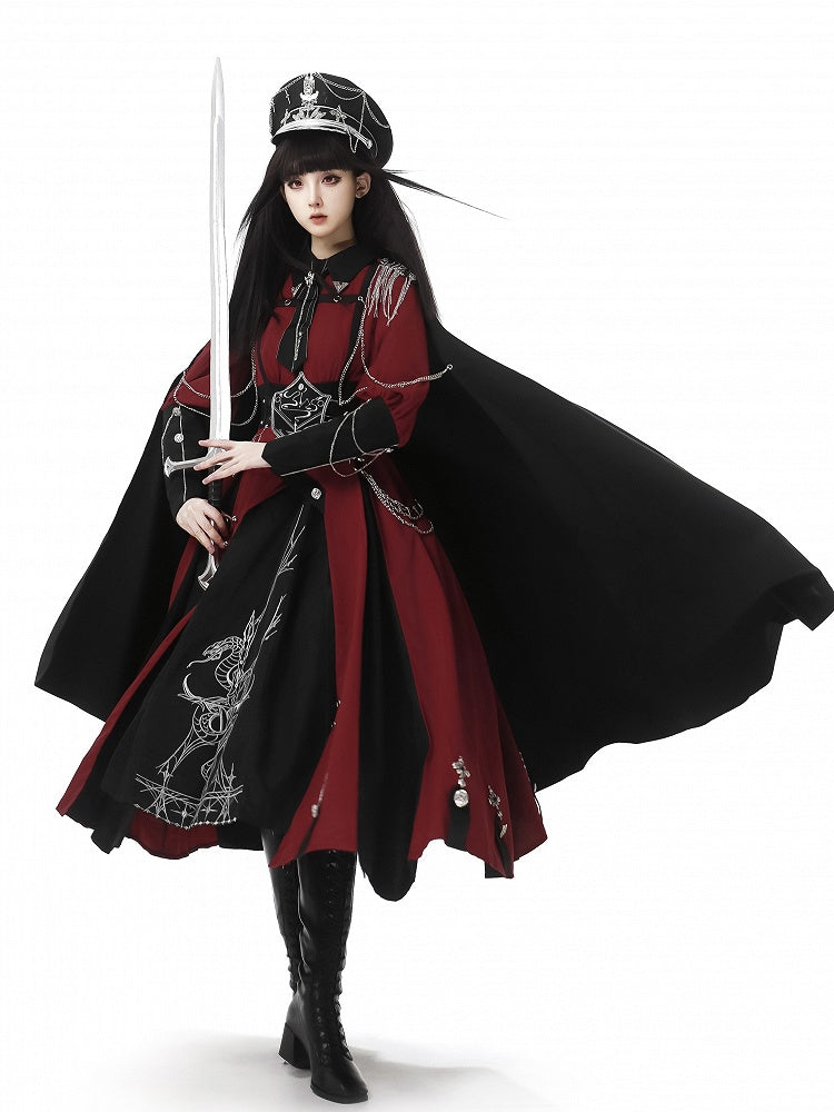 Cape All Military Lolita Black