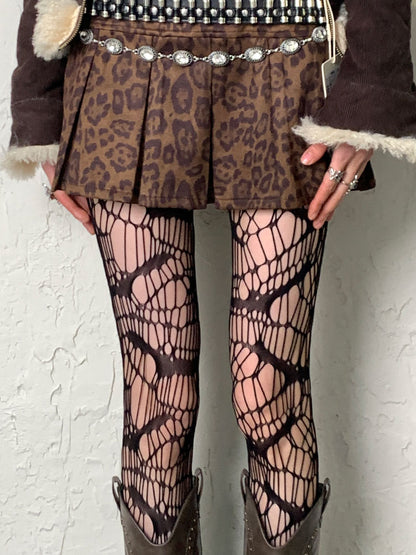 Black Gothic Asymmetrical Hollow-out Tights