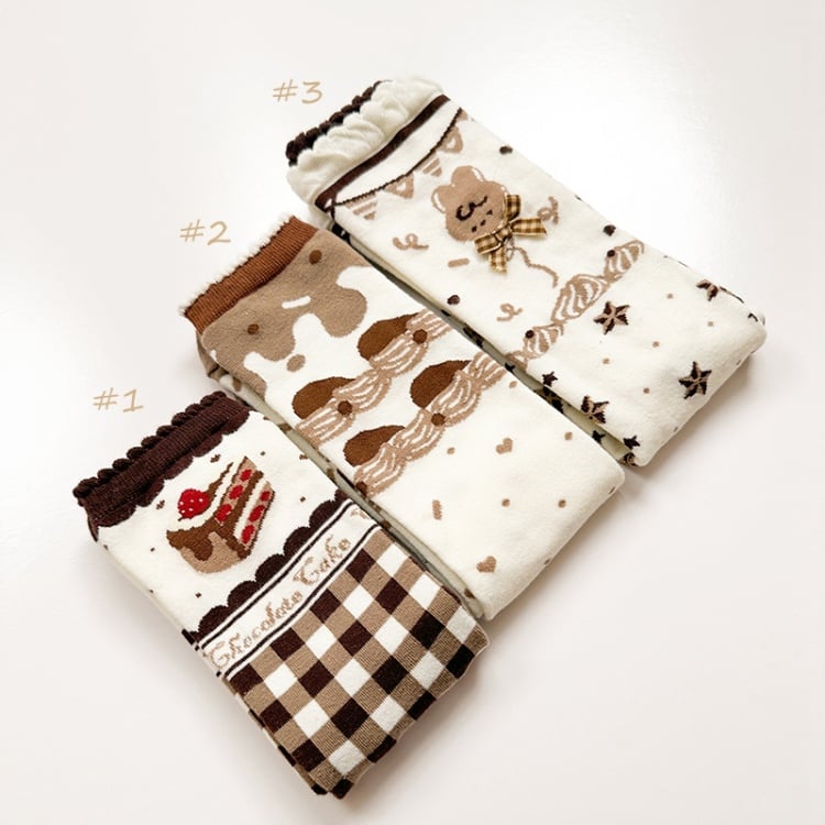 Chcoclate Theme Brown Sweet Lolita Calf Socks