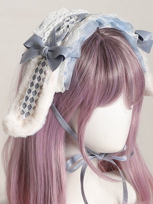 Color – Bunny Options Alice Ribbon Hairdband in Ear Lace lolita Wonderland 7