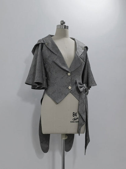 Ears Jacket Hood Gray Ouji Bunny Oversized Fashion with