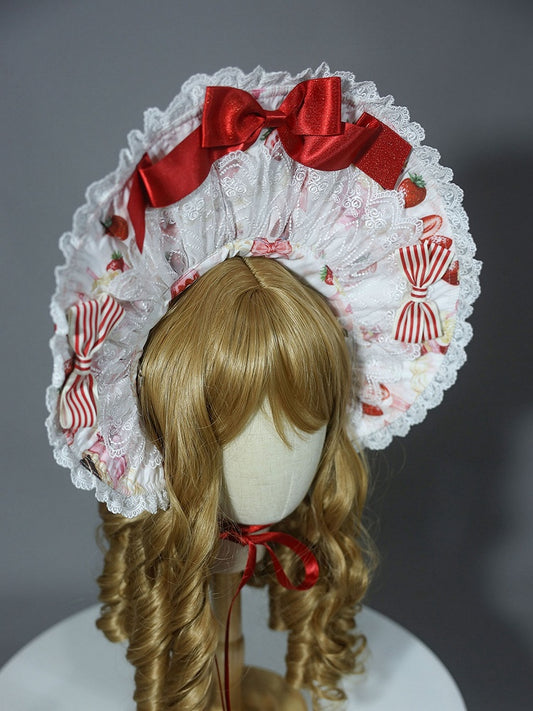 Lolita Pink Yellow White Sweet Bonnet /