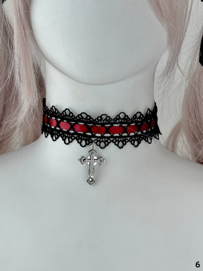 Gothic Cross Pendant Lolita Choker