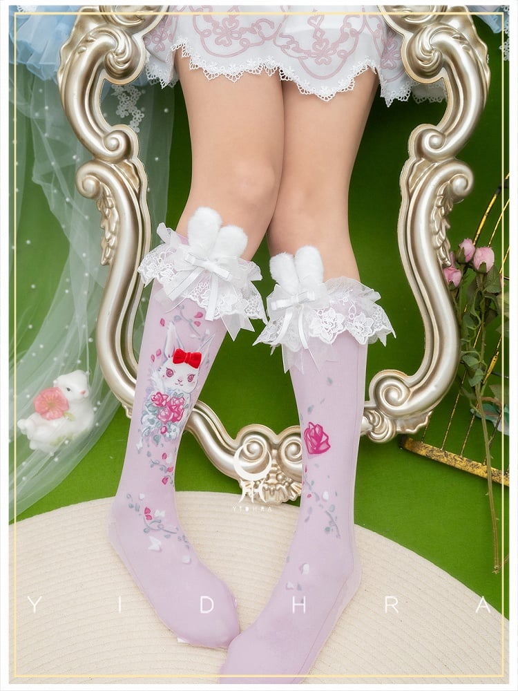 Cute Animal Print Sweet Lolita Under Knee Stockings