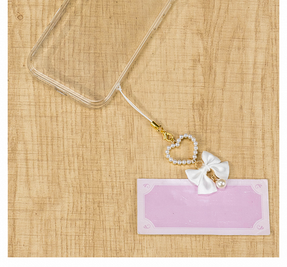 Sweetheart Jirai Kei White Bow Beaded Charm