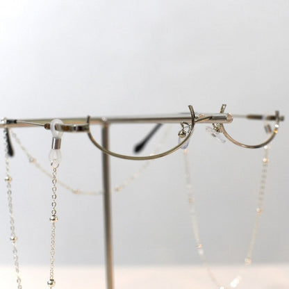 Cyberpunk Frame Eyeglasses Silver/Gold Charm Chain