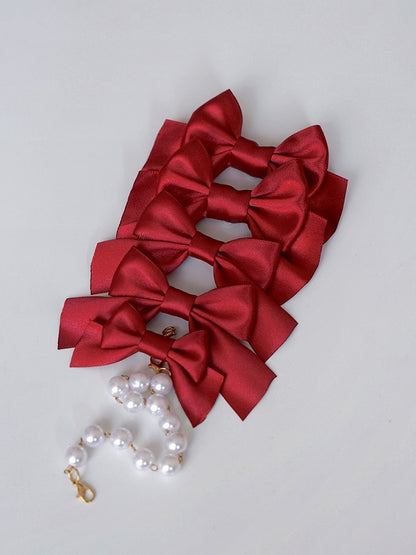 White / Black / Pink / Blue / Red / Yellow Bowknot Brooch