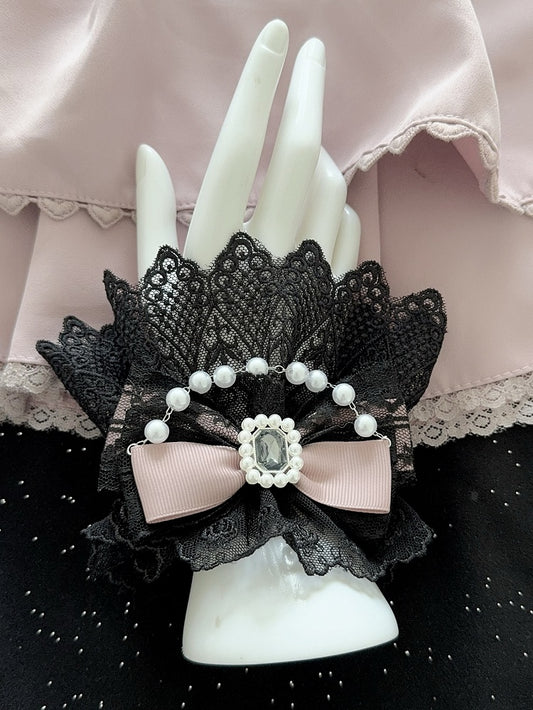 Wrist Decorated Color Cuffs Charm Options Rhinestone Bowknot Beaded Lace 5