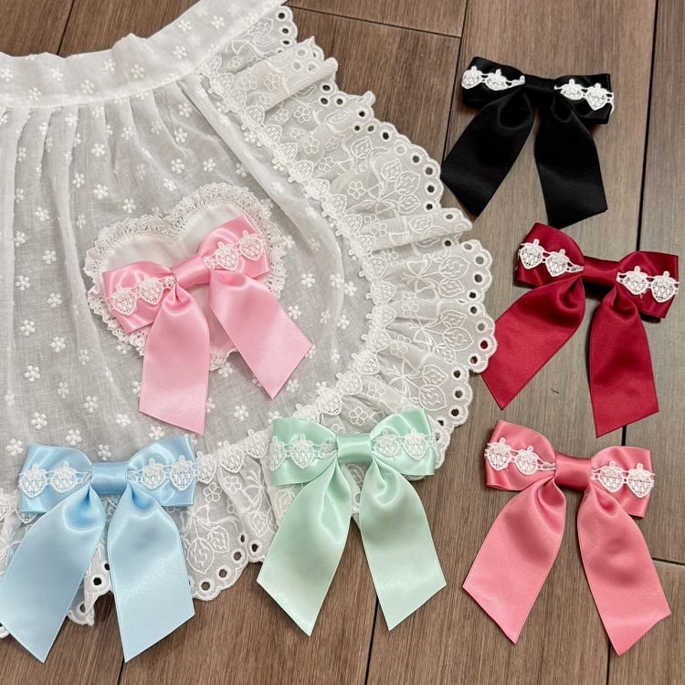 6 Options Bowknot Color Brooch Design Strawberry