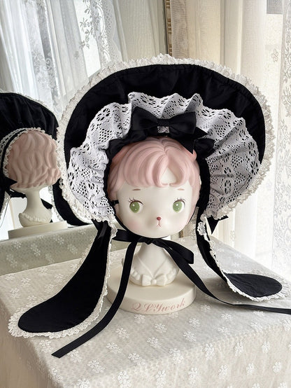 Blue Red / Bunny Bonnet Pink Ears Black