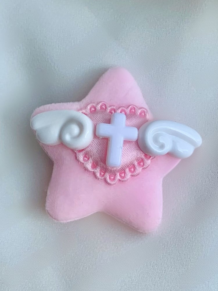 Cross and Wings Decorated Star Hairclip