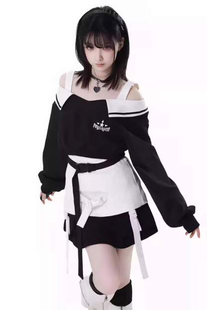 + camisole leg skirt Mode warmers cyber top