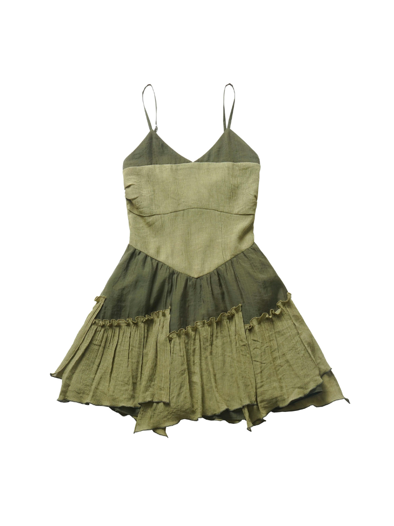 Veste courte américaine en denim vert rétro à licou