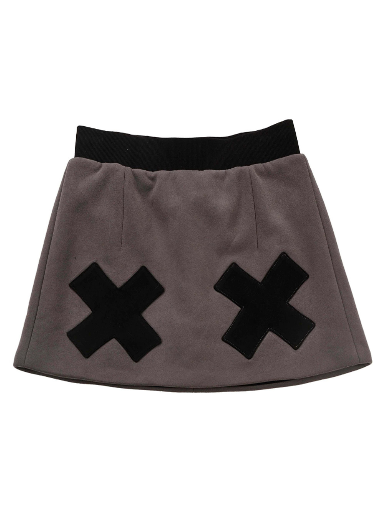 Rabbit Ear Contrast Zip Parker Pants Skirt