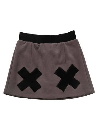 Rabbit Ear Contrast Zip Parker Pants Skirt