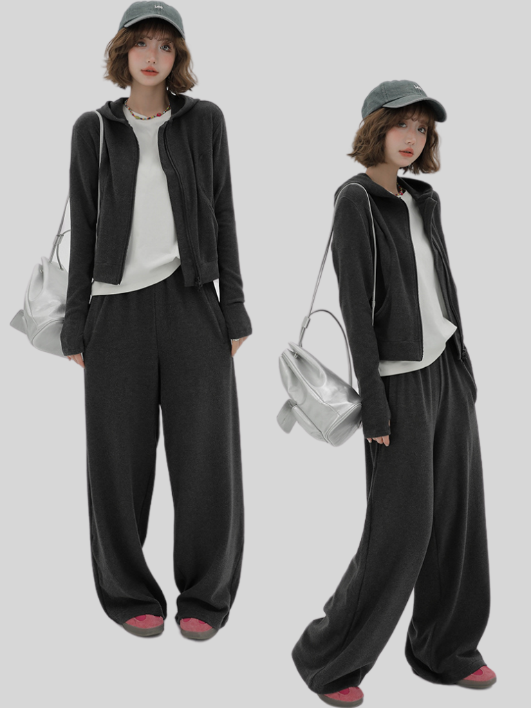 Lazy Sweatshirt Hoodie Jacket Pants Style Sport Casual Korean