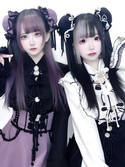 Lace Buckle Ruffle Shirt China Sleeve Bell