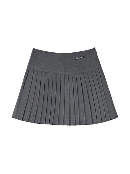 Chemise rétro avec gilet et jupe slim plissée style collège