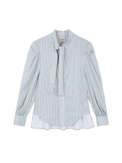 Gilet style coréen + chemise rayée à col en V