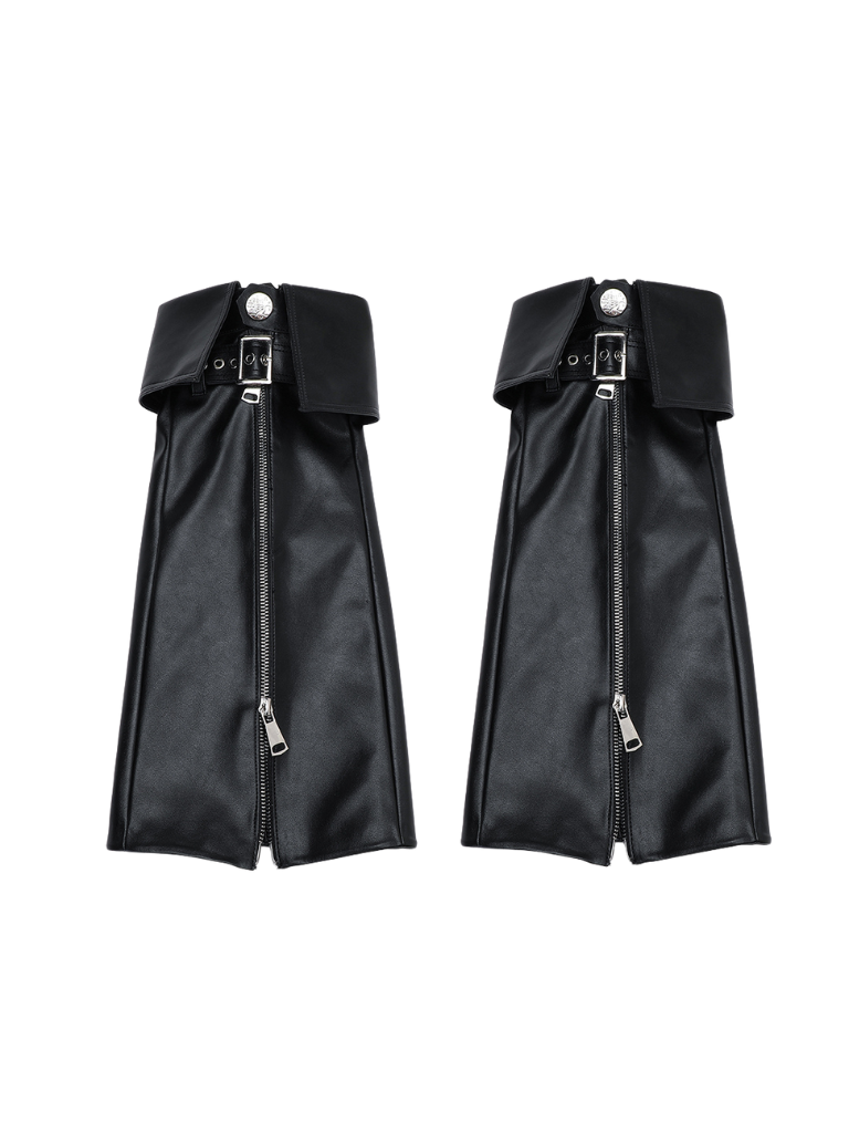 Zip Flap Shoes Leather Leg Set Cover Muffin + Punk Platform