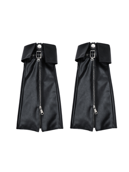 Zip Flap Shoes Leather Leg Set Cover Muffin + Punk Platform