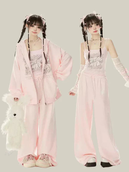 Casual Pants Hand Pink-white Painted