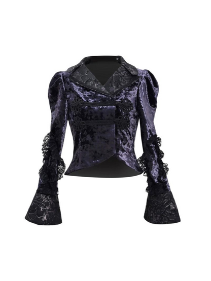 Gothic Samtkragenjacke im europäischen Luna Slim Stand