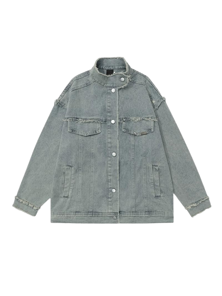 Retro Jacke Denim Hellblau