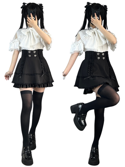 Hohe Culottes Schmaler Minirock mit Schleifenbund