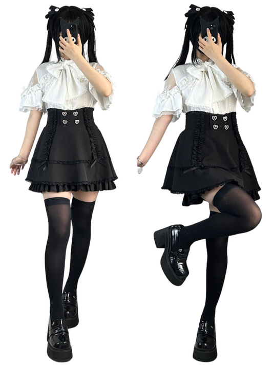 Hohe Culottes Schmaler Minirock mit Schleifenbund