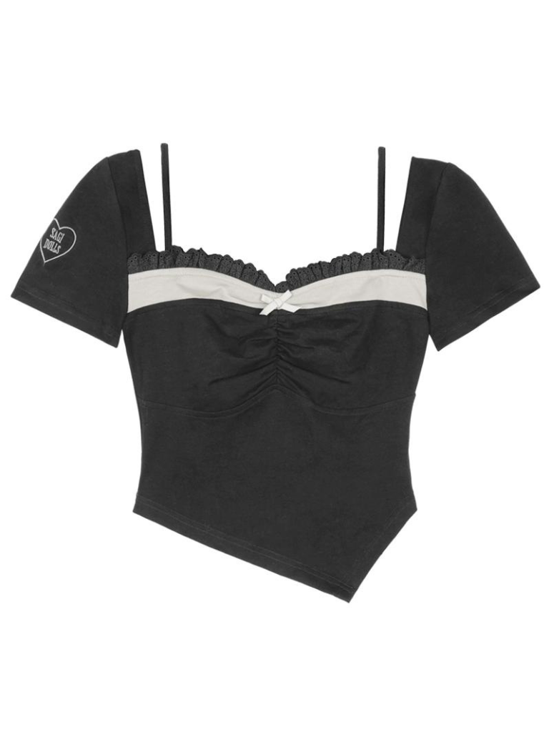 Faux Asymmetrical Square Top Two-piece Collar