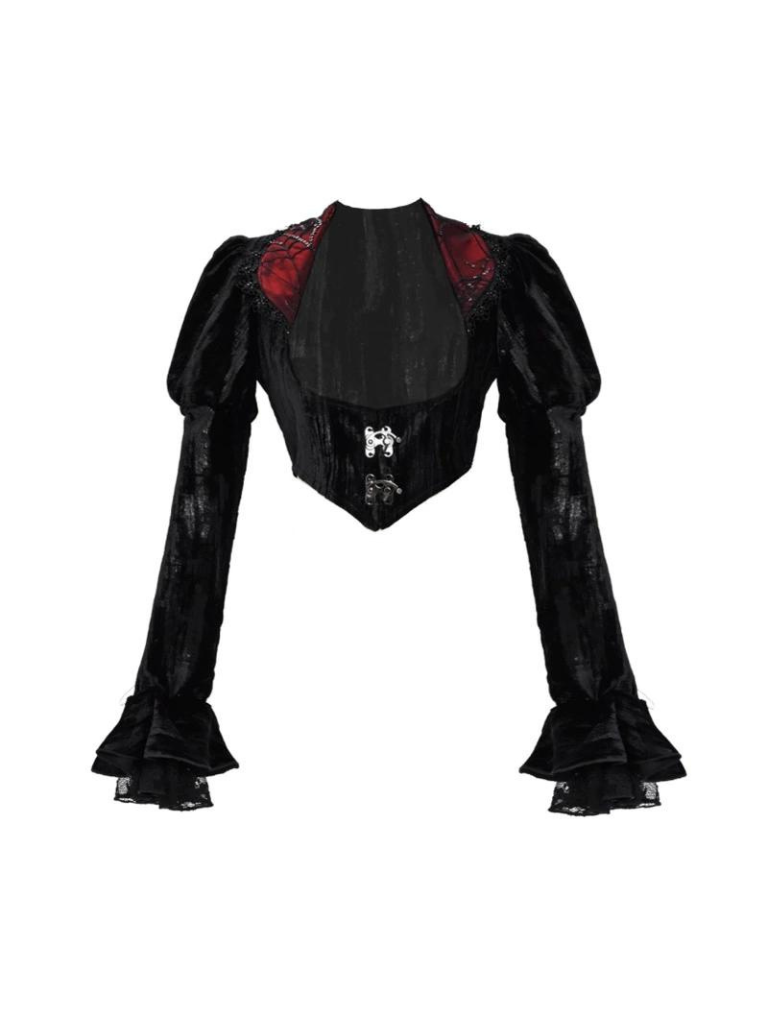 Kurze Gothic Spinnenjacke aus Samt