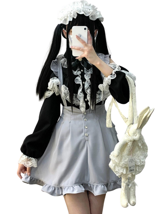 Love Gemstone Ruffle Suspender Skirt
