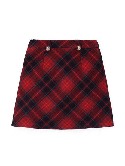 Tight Skirt Diamond Checked Dark