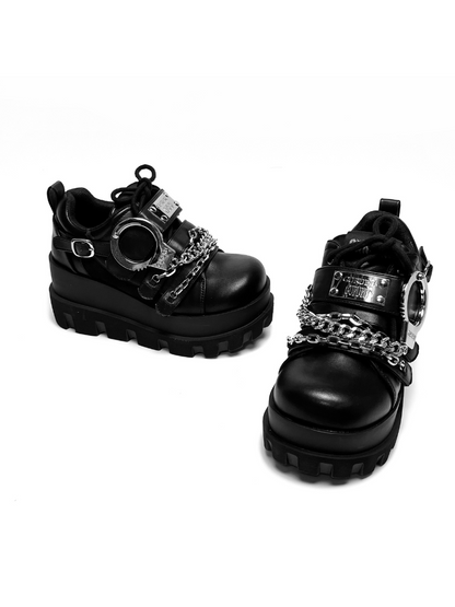 Shoes Cuff Hand Platform Metal Dark