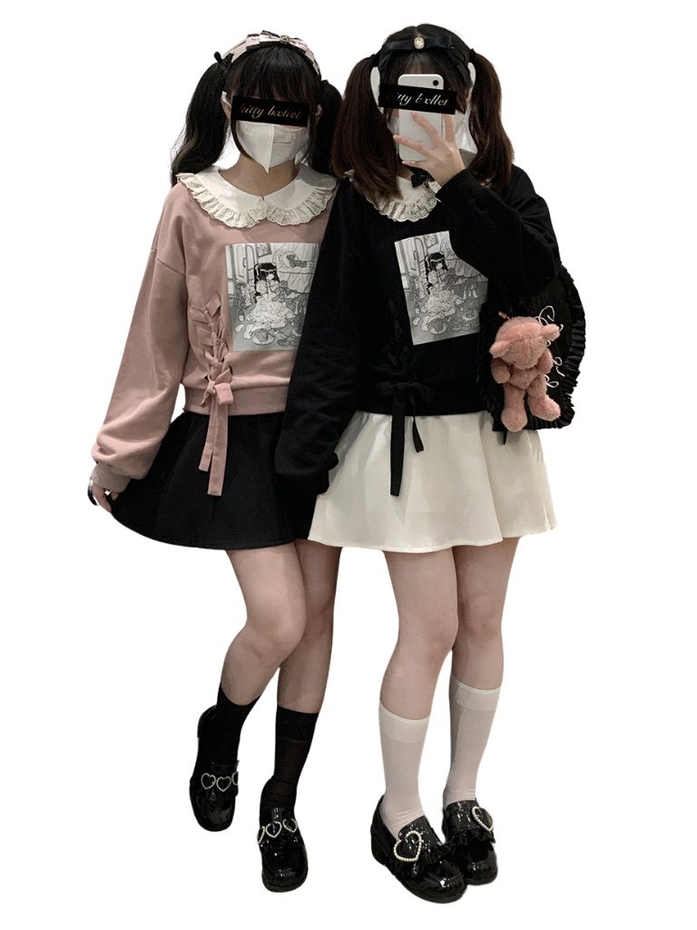 Illustration Printed Doll Color Sweatshirt